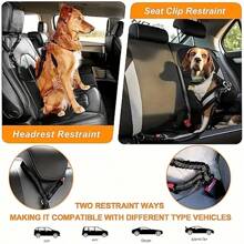 Adjustable Two-In-One Pet Car Seat Belt, Retractable Elastic Reflective Dog Leash, Seat Belt Made Of Durable Polyester Fiber, Washable By Hand, With Safety Buckle And Elastic Elastic Buffer, Which Is Very Suitable For Safe Travel With Dogs.