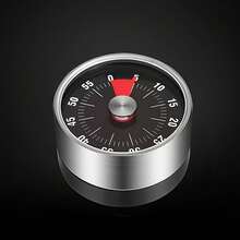 1pc Stainless Steel Cooking Timer, Kitchen Gadgets, Student Time Management, Magnetic Mechanical Kitchen Timer, 60 Minute Adjustable Manual Cooking Timer With Loud Alarm, Suitable For Home/Kitchen/School/Office Baking