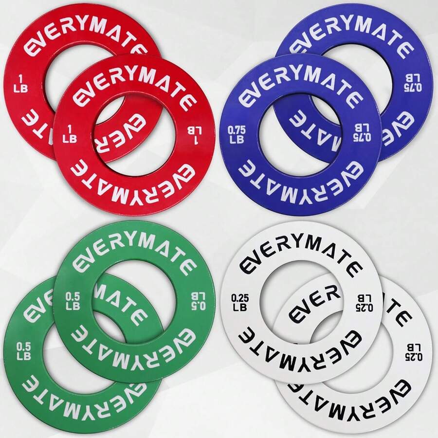 EVERYMATE Fractional Micro Weight Plates Set Of 8 Weight Plate Pair Of 0.25LB 0.5LB 0.75LB 1 LB For  Barbells For Strength Training Micro Plates Weight Plate - Colorful - View 1