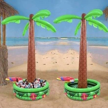 1pc Inflatable Parrot Palm Tree Ice Bucket, Made Of PVC Material, Multipurpose As Ice Bucket And Decoration, Suitable For Beach, Swimming Pool, Holiday And Party Decoration - Multicolor - View 3