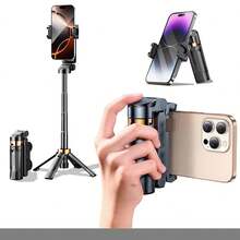 Trépied à selfie portable de 15,7 pouces avec télécommande sans fil, perche à selfie extensible et rotative à 360° pour téléphones portables, compatible avec iPhone, Samsung et Android, idéal pour les concerts, les voyages, la randonnée et la diffusion en direct. - Mini perche à selfie - Voir 1