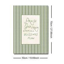 1 Stück ungerahmtes/gerahmtes Wandkunstposter mit Bibelvers "Preist Gott", Leinwanddruck mit grünem Streifen, christliche Kunst für Wohnung, Wohnzimmer, Schlafzimmer, moderne Heimdekoration