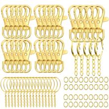 30 piezas Ganchos giratorios de Navidad, anillos divididos y anillos de salto a granel, accesorios para hacer llaveros, suministros de artesanía para hacer llaveros de metal DIY