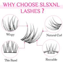 Fluffy Lash Clusters Individual Eyelash Thick Cluster Eyelash Extensions D Curl Lashes Clusters 110Pcs Individual Lashes Wispy Cluster Lashes