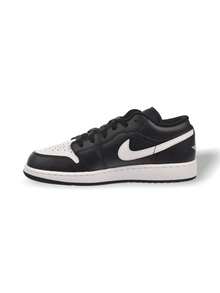 Air Jordan 1 Low GS 运动鞋黑/白色经典 AJ1 剪影青年款 553560-043 - 黑白 - 查看 1