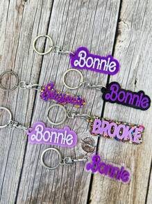 [Customized] 1 Piece Custom Name Tag Acrylic Letter Key Chain, Stylish Two-Color Name Key Chain, Unisex Graduation Gift (6 Styles), Durable, Engraved, Stainless Steel, Colorful, Cute, Funny, Y2K, Fashionable, Unisex, Casual, Customized, Personalized, Unique, His Ideal Gift, She, Boyfriend, Girlfriend, Family, Friends, Ideal Gift For Travel Accessories.