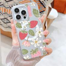 Estuche para teléfono Estuche magnético para teléfono móvil con graffiti pintado transparente de fresa de moda y exquisita Teléfono adecuado16 15 14 13 12 11Pro X X / Protector antiincrustante, de moda, anticaída magnético - transparente - Ver 3