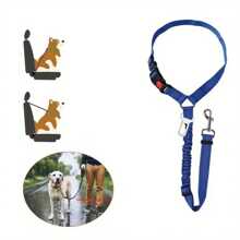 Adjustable Two-In-One Pet Car Seat Belt, Retractable Elastic Reflective Dog Leash, Seat Belt Made Of Durable Polyester Fiber, Washable By Hand, With Safety Buckle And Elastic Elastic Buffer, Which Is Very Suitable For Safe Travel With Dogs.
