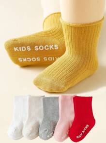 3 pares de calcetines antideslizantes para bebé, calcetines de caña alta de unicolor versátiles para niños de 1 a 3 años
