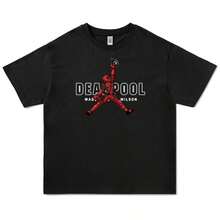 COOL SUMMER Deadpool Wolverine 3 Cotton Men Women T-Shirt Anime Movie Short Sleeve Cute Harajuku Tee Stylish Tops Print Fashion Unisex Tops - Black - View 1
