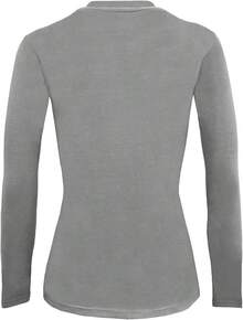 Women's Under Scrub Tee Crew Neck Long Sleeve-Shirt - 灰色 - 查看 3