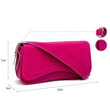 Women's Baguette Shoulder Bag - Hot Pink - View 4