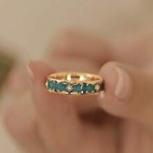 1 Stück Damen einzigartiger Blumen-Muster zarter vintage Design verstellbarer grün-töniger ästhetischer damenhafter Ring