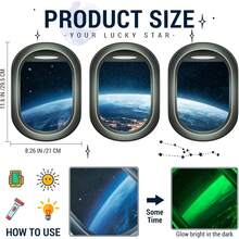 Glow In The Dark 3D Effect Space Wall Stickers, Set Of 3 Galaxy Window Stickers For Walls, Space Themed Room Decor For Kids Boys (Blue Green Glow In The Dark Stickers) Wall Decor - Multicolor - View 13