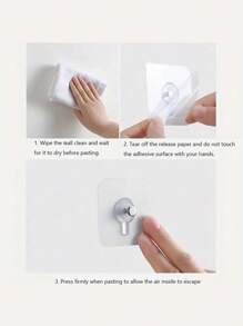 20pcs/4pcs/1pc Clear Wall Hooks, For Frames, Seamless Wall Hangings Hooks, Suitable For Photo Albums And Paintings, Applicable To Concrete/Tile/Wood/Metal Walls