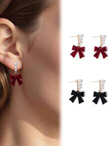 1 Pair Minimalist Design Pearl Tassel Stud Earrings, Simple Fashionable Versatile Tiny Earrings