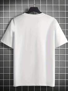 Men's 'ThisIsBob' Graphic T-Shirt - Casual And Comfortable Polyester, Lightweight Crew Neck Short Sleeve T-Shirt With Fun English Letter Print, Perfect For Summer - White - View 3