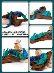 Adorno de una pieza con forma de dragón impreso en 3D, con articulaciones completamente móviles, colores ricos y detalles realistas. Se puede utilizar para decoración del hogar, paisajismo de bonsái, paisajismo de acuarios. Juguete antiestrés creativo con forma de dragón. Perfecto para regalos de cumpleaños, Navidad y Halloween.