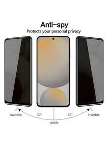 3 piezas de Protector de pantalla de vidrio templado con privacidad, anti-arañazos y anti-espionaje, compatible con Poco F6/S24 Ultra/A60/Y36 5G/Moto E7 Plus, regalo para cumpleaños, familia y amigos, accesorios para celular - Negro - Ver 4