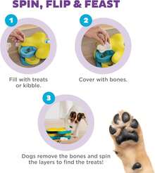2026  Dog Brick – Interactive Treat Puzzle Enrichment Toy, Level 2 Intermediate - Dog Tornado (Yellow and Blue) - View 3