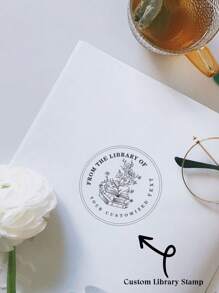 Timbro librario in legno personalizzato | Timbri di libreria personalizzati per acquirenti globali, Timbro di libreria in legno personalizzato | Timbri per libri personalizzati per amanti dei libri, Timbro per libri con fiori personalizzato in legno | Sigilli di libreria in legno per regali, ritorno a scuola, forniture scolastiche