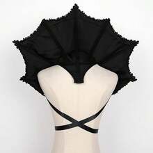 Women's Gothic Vampire Collar Cosplay Cape, Victorian Style, Show Mysterious And Elegant Charm, Suitable For Halloween, Stage Performances And Role-Playing Occasions - màu đen - Xem 7