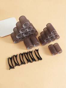 24PCS/36 PCS 卷发棒大中小空气刘海造型卷发夹卷发棒刘海卷发棒卷发棒塑料自粘魔术卷发棒，美发套装，美发工具套装，学校用品，发饰 - 彩色 - 查看 13