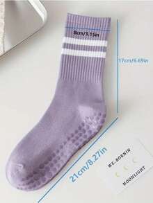 Kit 3 Pairs Pilates Yoga Socks Long Shaft Cotton With Non-Slip Comfort For Sports - Nhiều màu - Xem 2