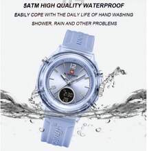 NAVIFORCE NAVIFORCE Playful Multi-Function Sporty Seiko Movement Quartz Watch - 50m Waterproof-Date & LED Backlight, With Seiko Battery - Elegant Stainless Steel Wristwatch For Gifts (Birthday/Valentine/Christmas)