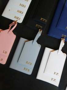 Personalized Leather Passport Holder & Personalized Luggage Tag, Bridesmaid Gift, Honeymoon Gift, Travel Set, Bride, Women Gift