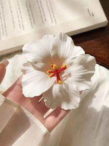 1/4 piezas Pasadores para el cabello con flor hawaiana para mujeres, 4 piezas de pasadores con flores artificiales, pasadores con flores de Plumeria Hibiscus para vacaciones, fiestas en la playa, accesorios para el cabello con flores tropicales para niñas en días festivos, pasadores con forma de oreja de gato