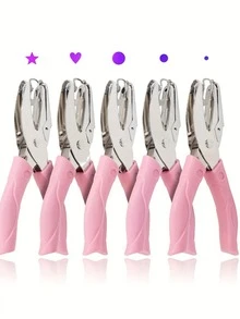 1 Piece Heart Star Handheld Hole,TIANWEN Paper Punch Metal Single Hole Paper Punch Punchers With Soft-Handled Tags Pouch Perfect For Office And Diary Enthusiasts Gift For Clothing Ticket DIY Craft Tags Scrapbook Back To School 2026 Art Office Essentia Supplies Tools - Multicolor - View 2