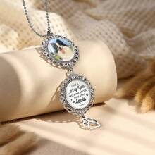1 pieza Colgante personalizado con foto de mascota, llavero personalizado de mascota, llavero con foto personalizada, decoración de auto personalizada para mascotas, adecuado tanto para hombres como para mujeres que aman a los perros y gatos, acero inoxidable, diseño de gato, sencillez, moda