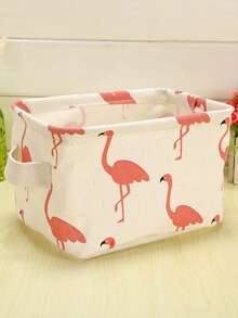 1 pieza Cesta/Bolsa de almacenamiento de lino plegable y de moda creativa para el hogar, organizador portátil impermeable para lavandería/baño/escritorio de oficina, decoración de dormitorio, vuelta a la escuela - Multicolor - Ver 11