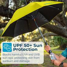 Original Mister Breeze Sun Umbrella With Fan And Mister Umbrella Mister With Builtin Fan For Festivals Beach And More. Yellow - Yellow - View 7