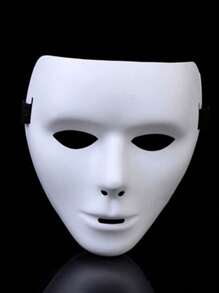 嘻哈V字形骷髅面具舞者白色嘻哈幽灵行走全脸派对化妆服装舞会面具男女通用，圣诞节和新年装饰