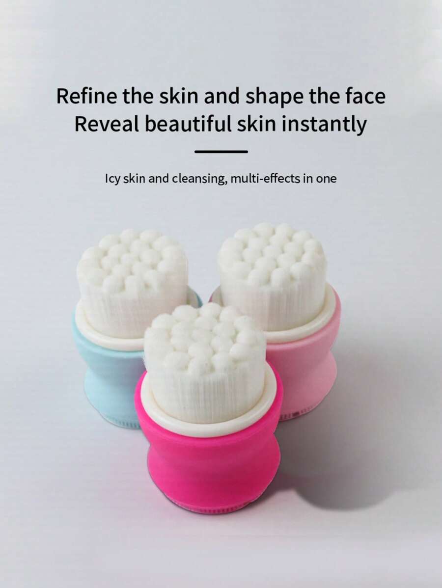 قطعة واحدة من فرشاة تنظيف الوجه من السيليكون متعددة الاستخدامات، ضروري للعناية بالبشرة، لتنظيف الوجه وتقشيره بلطف وفرك بلطف مع غسول وفرشاة تنظيف الوجه