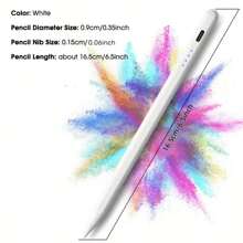 1 pieza Bolígrafo de lápiz táctil de aleación de aluminio blanco con 2 puntas, compatible con iPad Pro, Air, Mini, bolígrafo capacitivo para dibujar compatible con tabletas Apple actualizadas después de 2018