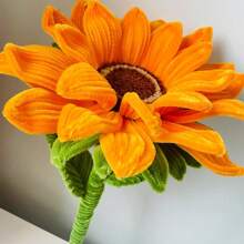 300 Stücke flauschige Pfeifenreiniger Bastelbedarf, goldene Bouquet-Zubehör, Sonnenblumen-Pfeifenreiniger im Großeinkauf, DIY Blumenstrauß Set, Pfeifenreiniger Sonnenblumen Bouquet Herstellung, Bastelbedarf, Abschlussgeschenk, Hochzeitsgeschenk, Muttertagsgeschenk