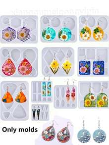 Earrings Dropping Silicone Mold DIY Jewelry Set Earrings Pendant Hanging Making Resin Creative Jewelry Handicraft Enthusiasts Gift (Multiple Styles To Choose From) - White - View 1