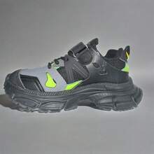 Zapatos deportivos de malla para niños de verano, con Top de tela transpirable ligera,suelas antideslizantes y duraderas, versátiles para uso diario casual y deportivo - Negro - Ver 2