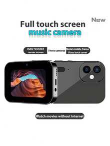 Máy ảnh kỹ thuật số D6 Triple Camera CCD 64 triệu điểm ảnh, quay phim, chụp ảnh, âm nhạc, màn hình cảm ứng OLED, thẻ nhớ - màu đen - Xem 14