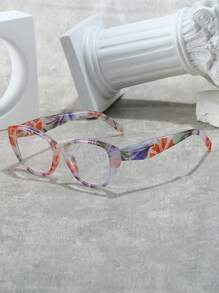 LiMiaoMiao 1 Stück ovale Vintage-Stil Lesebrille für Frauen, klare transparente blaue Licht blockierende Computer-Vergrößerungsbrille +1,0 bis +4,0 Dioptrien