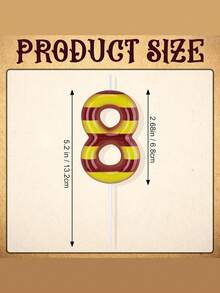 Brown & Yellow Striped Numeric 0-9 Magic Theme Birthday Anniversary Party Cake Decorative Candles - Multicolor - View 7