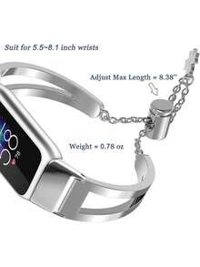 1 szt. Bransoletka metalowa kompatybilna z Fitbit Luxe - elegancka bransoletka z regulowanym paskiem dla dziewczynki, pasek z ogniwami - Wielokolorowe - Zobacz 9