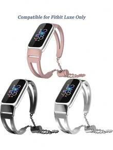 1 szt. Bransoletka metalowa kompatybilna z Fitbit Luxe - elegancka bransoletka z regulowanym paskiem dla dziewczynki, pasek z ogniwami - Wielokolorowe - Zobacz 1