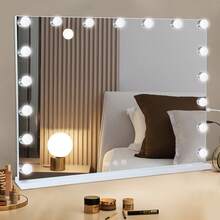 80CM 梳妆台 LED 化妆镜 大型化妆镜 灯架 - 壁镜 LED 化妆镜 放大化妆镜 带 UBS 端口 桌面 返校