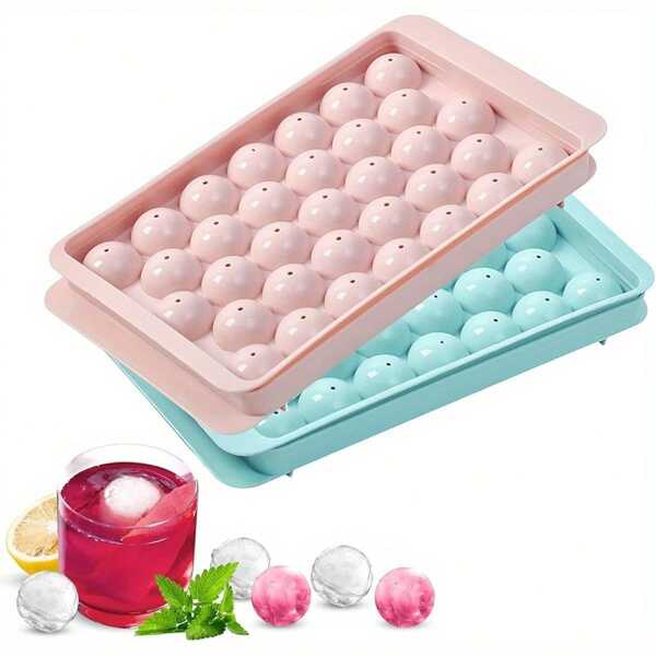 Conjunto de Formas de Gelo com Tampas, Faz 66 Bolas de Gelo, Formas de Gelo Para Congeladores, Fabricantes de Cubos de Gelo Pequenos em Pellets Para Bebidas, Café e Drinques