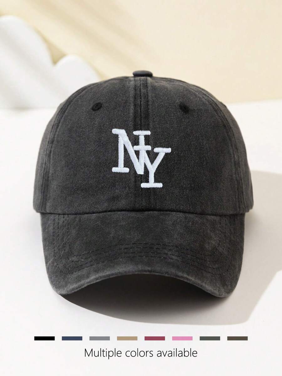 1pc Women's Overlapping NY Letter Embroidered Soft Top Baseball Cap, Fashionable & Personalized, Adjustable Fit, Suitable For Outdoor Sports, Travel, Camping, Gatherings, Vacation,Beach,Holiday - A - View 1