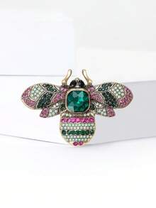 1pc Rhinestone Bee Brooch For Women,Insect Brooches,For Bag,Sweater,Coat,Hat,Shoes,Dress,Suit - Bee (5016) - View 2